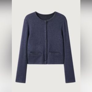 OGL Cashsoft Boxy Button-Front Crop Cardigan